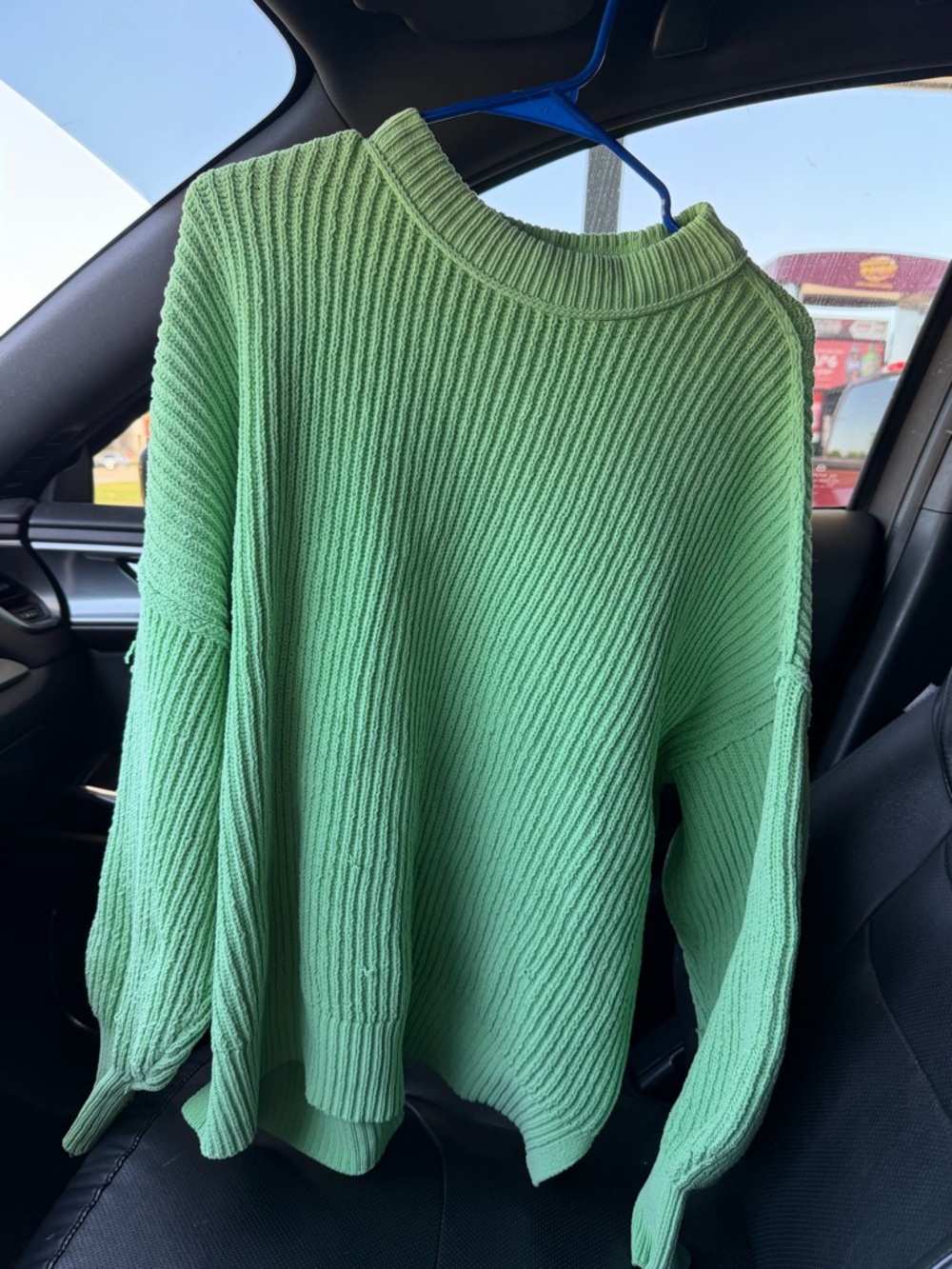 aerie Mint Green Ribbed Crewneck Sweater